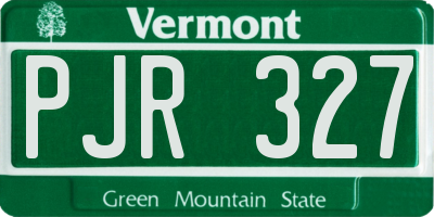 VT license plate PJR327