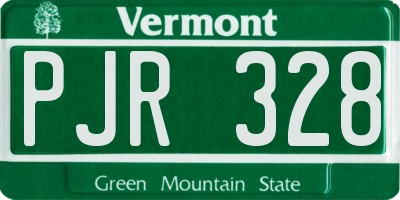 VT license plate PJR328