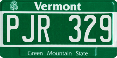 VT license plate PJR329