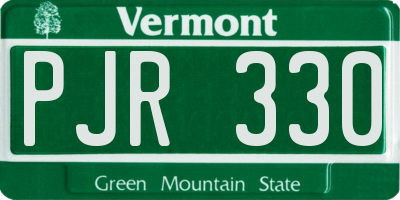 VT license plate PJR330
