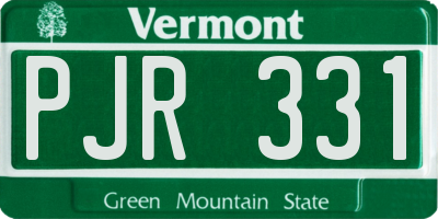 VT license plate PJR331