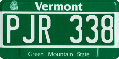 VT license plate PJR338