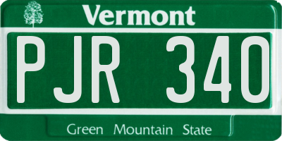 VT license plate PJR340