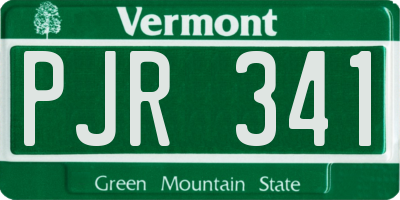 VT license plate PJR341