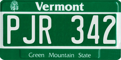 VT license plate PJR342