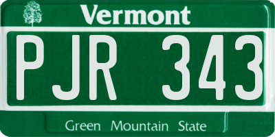 VT license plate PJR343