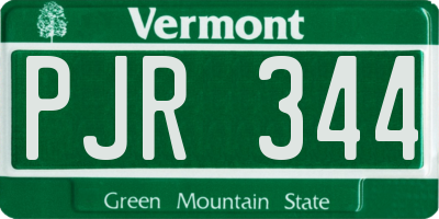 VT license plate PJR344
