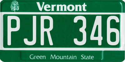 VT license plate PJR346