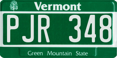 VT license plate PJR348