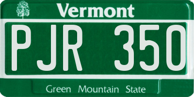 VT license plate PJR350