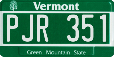 VT license plate PJR351