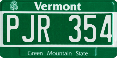 VT license plate PJR354