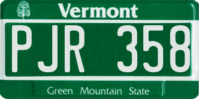 VT license plate PJR358