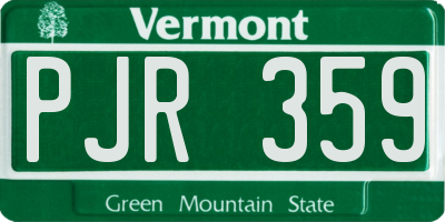 VT license plate PJR359