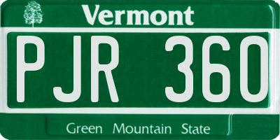 VT license plate PJR360