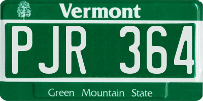 VT license plate PJR364