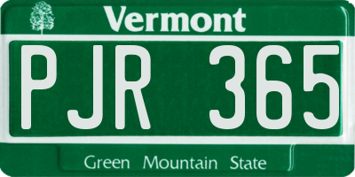 VT license plate PJR365