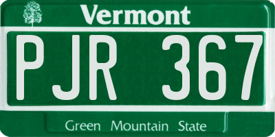 VT license plate PJR367