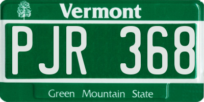 VT license plate PJR368