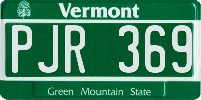 VT license plate PJR369
