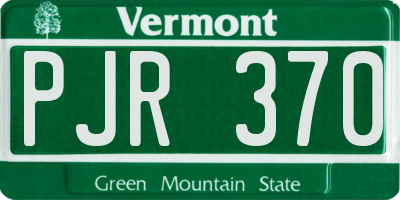 VT license plate PJR370
