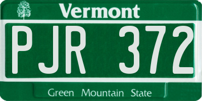 VT license plate PJR372