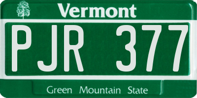 VT license plate PJR377