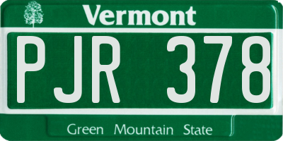 VT license plate PJR378