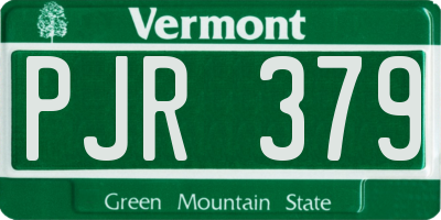 VT license plate PJR379