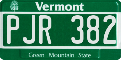 VT license plate PJR382