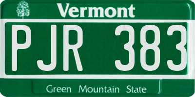 VT license plate PJR383