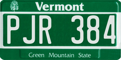 VT license plate PJR384