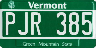 VT license plate PJR385