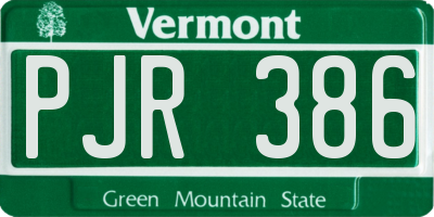 VT license plate PJR386