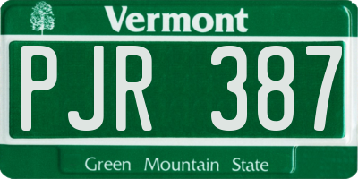VT license plate PJR387