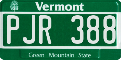 VT license plate PJR388