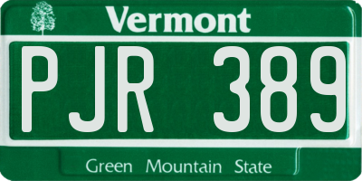 VT license plate PJR389