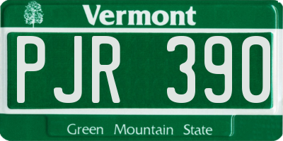 VT license plate PJR390