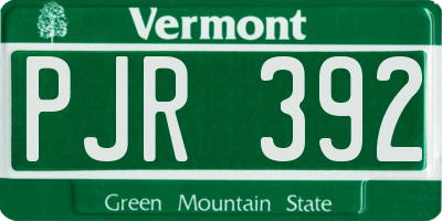 VT license plate PJR392