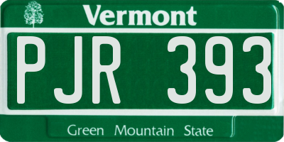 VT license plate PJR393