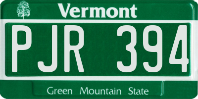 VT license plate PJR394