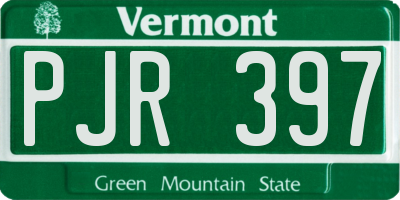 VT license plate PJR397