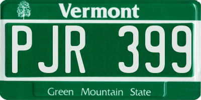 VT license plate PJR399
