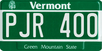 VT license plate PJR400