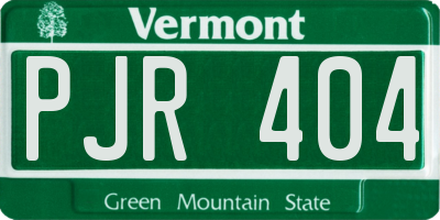 VT license plate PJR404