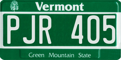 VT license plate PJR405