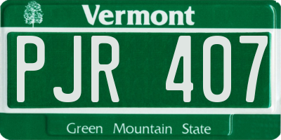 VT license plate PJR407
