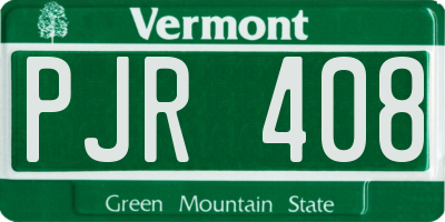 VT license plate PJR408