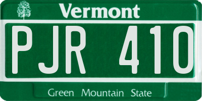 VT license plate PJR410