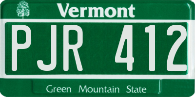VT license plate PJR412